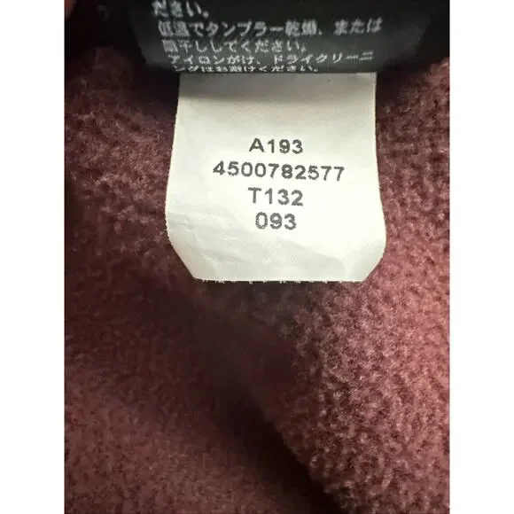 Vintage The North Face Men's Maroon Full-Zip Fleece Jacket Size XL